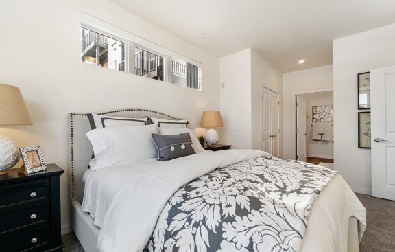Bedroom With Closet at Harbor at Twin Lakes 55&#x2B; Apartments, Roseville