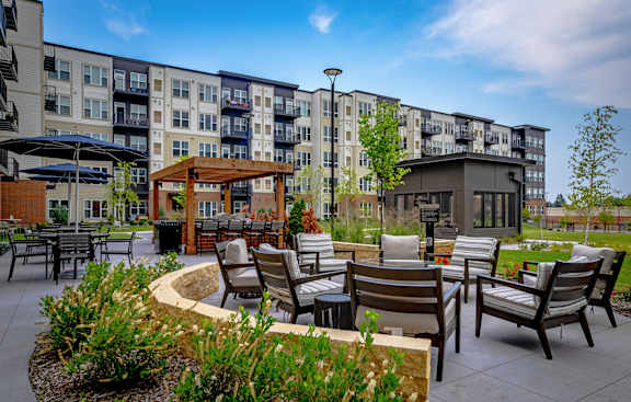 Fire Pit Lounge at Signal Hills 55+ Apartments, West St. Paul, 55118