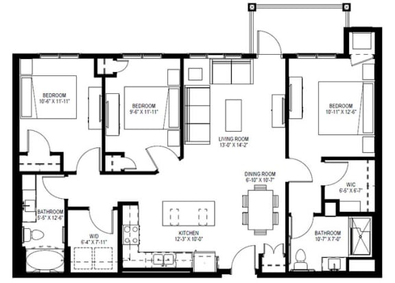 3 Bedroom Floor Plan at The Legends of Blaine 55+, Blaine Minnesota