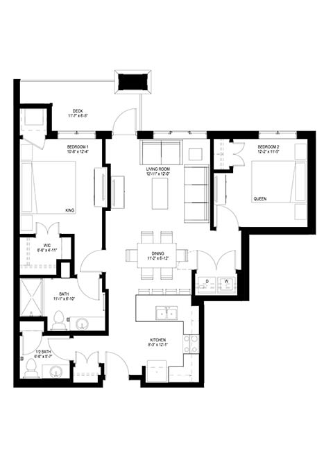 2 Bedroom Floor Plan