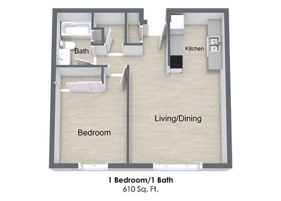 Lonnie Adkins Court_1 Bedroom Floor Plan