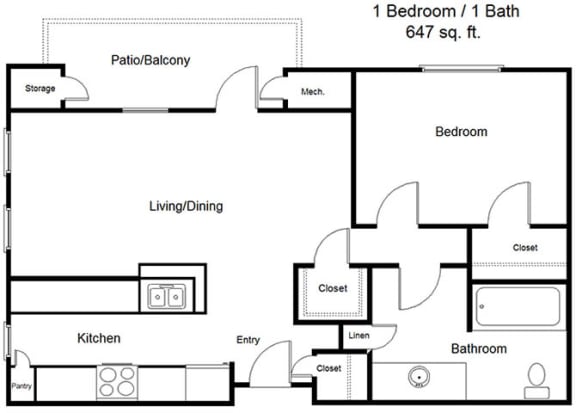 Floor Plan  1 bedroom floor plan
