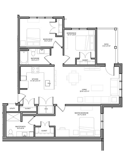 Floor Plan  Preserve at Highland Ridge_3 Bedroom Floor Plan