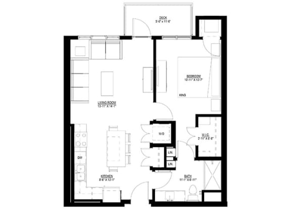 Floor Plan  1 bed 1 bath J at Preserve at Shady Oak Apartments, Minnetonka , MN