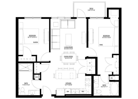 Floor Plan  2 bed 2 bath H at Preserve at Shady Oak Apartments, Minnetonka , MN 55343