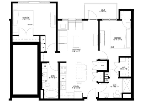 Preserve at Shady Oak_2 Bedroom Floor Plan