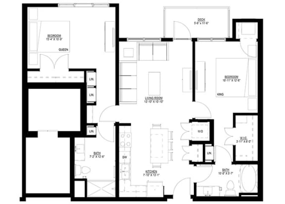 Floor Plan  2 bed 2 bath K at Preserve at Shady Oak Apartments, Minnetonka , MN 55343