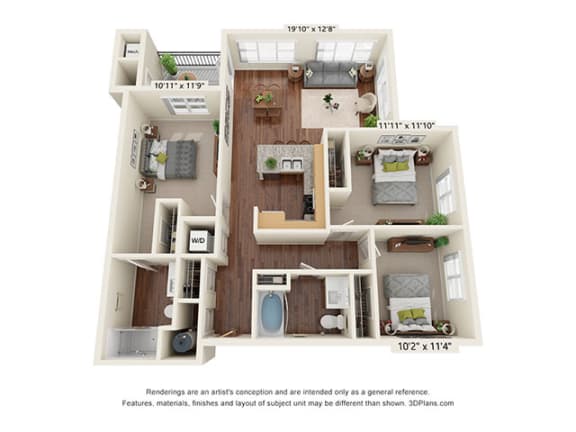 C1 Floor Plan C1 Floor Plan at Scharbauer Flats, Midland, Texas