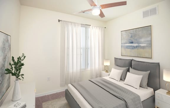 Spacious Bedroom With Comfortable Bed at Scharbauer Flats, Midland, Texas