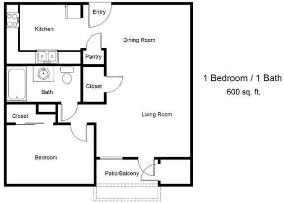 Seville_1 Bedroom Floor Plan