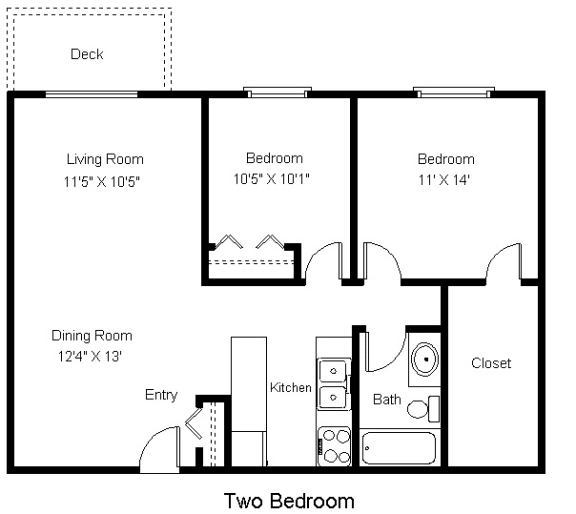 Floor Plan  Somerset Properties_2 Bedroom Floor Plan