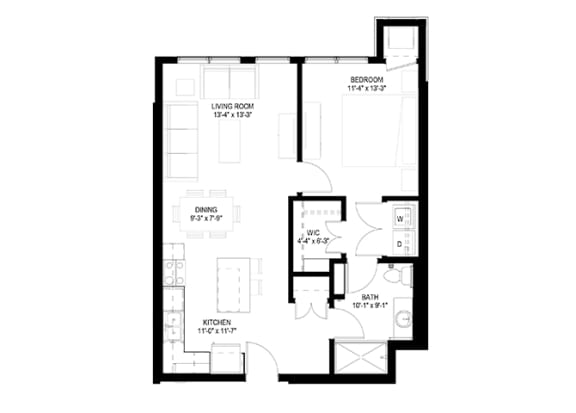 1 Bedroom Floor Plan at The Legends of Spring Lake Park 55+ Living, Minnesota