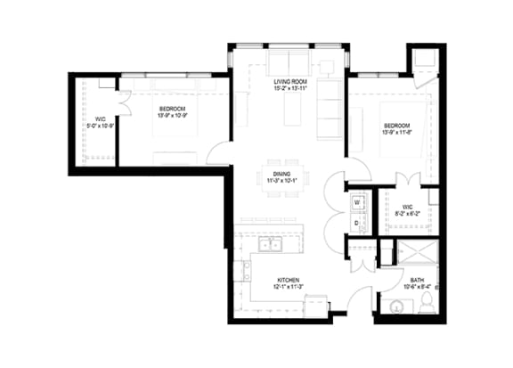Floor Plan  2 Bedroom Floor Plan
