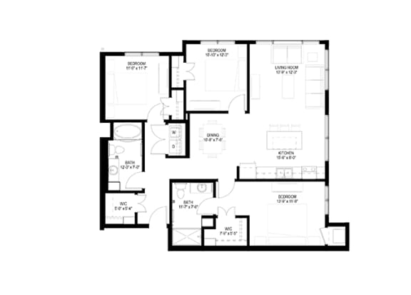 3 Bedroom Floor Plan at The Legends of Spring Lake Park 55+ Living, Spring Lake Park, 55432