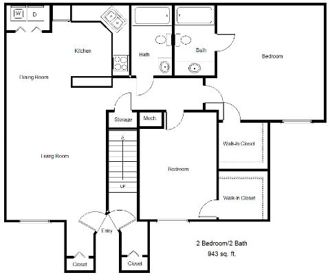 Floor Plan  St. Cloud Village_2 Bedroom Floor Plan