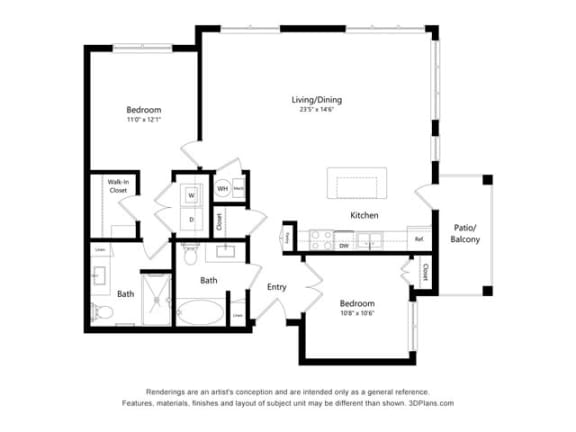 Stonepointe_2 Bedroom Floor Plan_B5