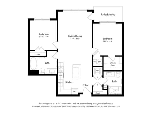 Stonepointe_2 Bedroom Floor Plan_B8