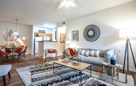 Staged Living Room at Stoneridge Apartments, Pflugerville, TX 78660