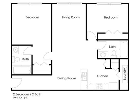 Taylor Pointe_2 Bedroom Floor Plan