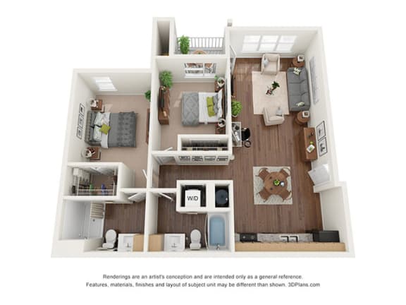 Ventura at Tradewinds_Two Bedroom Two Bath Floor Plan at Ventura at Tradewinds, Texas, 79706