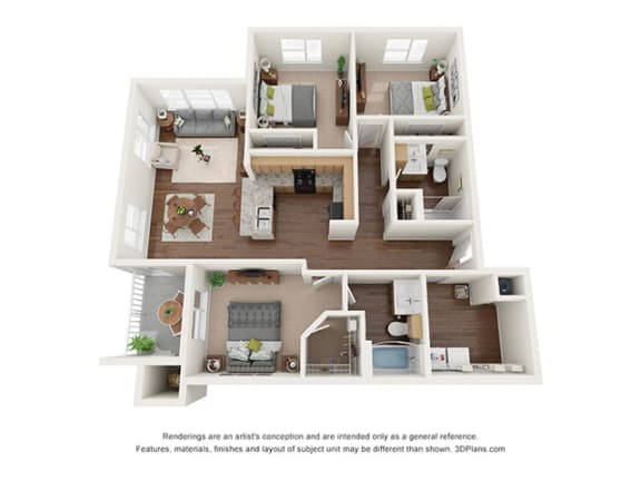 Floor Plan  Ventura at Tradewinds_Three Bedroom (C1) Floor Plan at Ventura at Tradewinds, Midland, TX