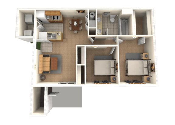 Waterview_2 Bedroom Floor Plan
