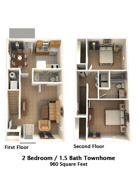 Waterview_Two Bedroom Townhome