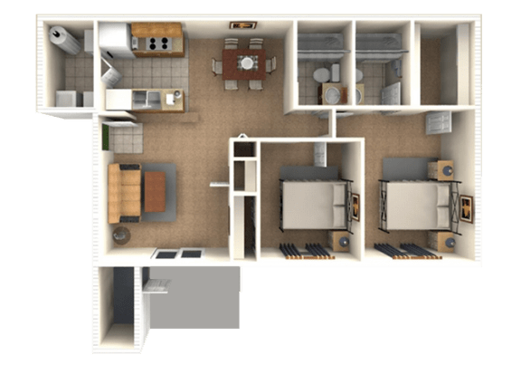 Waterview_2 Bedroom Floor Plan