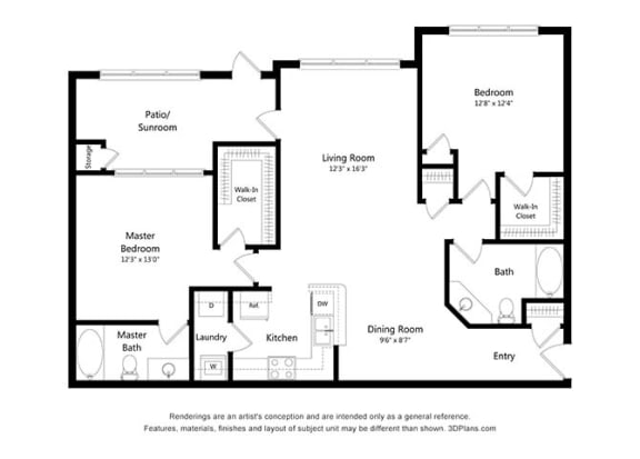 Wellington Ridge_2 Bedroom Floor Plan