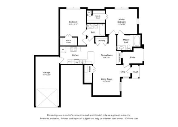 B1 Floor Plan at Woodway Village, Texas, 78744