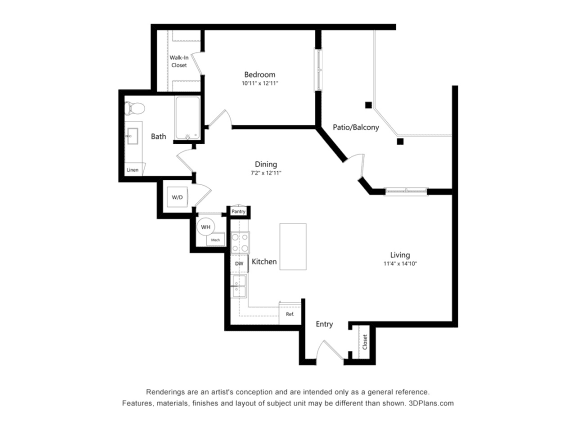 1C Floor Plan Blueprint at 900 at Cleveland Park, Nashville, TN 37207