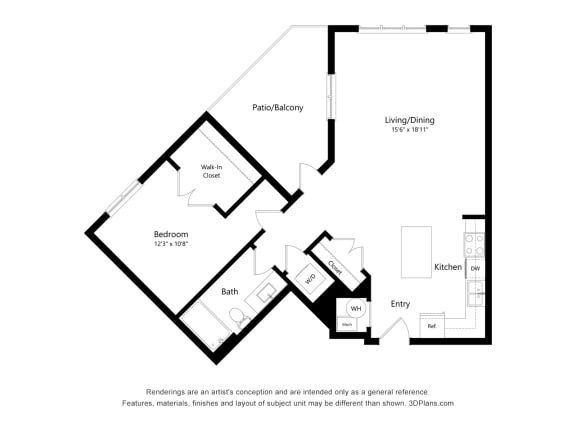 1E Floor Plan Blueprint at 900 at Cleveland Park, Nashville