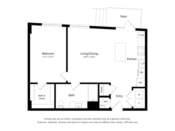 1I Floor Plan Blueprint at 900 at Cleveland Park, Nashville, 37207