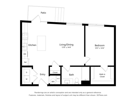 1J Floor Plan Blueprint at 900 at Cleveland Park, Nashville Tennessee