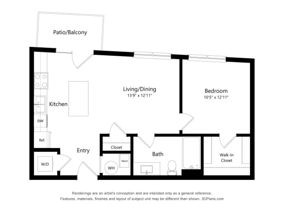 1Hd Floor Plan at 900 at Cleveland Park, Nashville