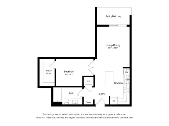 0A Floor Plan at 900 at Cleveland Park, Nashville Tennessee