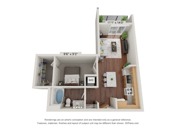 0A Floor Plan at 900 at Cleveland Park, Nashville Tennessee