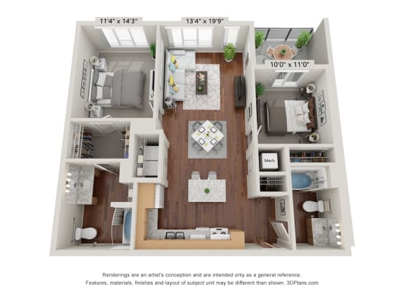 2A ADA Floor Plan at 900 at Cleveland Park, Nashville Tennessee