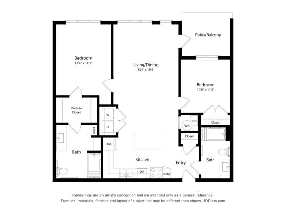 2A ADA Floor Plan Blueprint at 900 at Cleveland Park, Tennessee