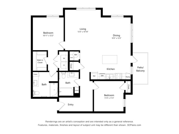 2C Floor Plan Blueprint at 900 at Cleveland Park, Nashville, TN