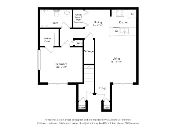 Floor Plan  1 bedroom floor plan at Aria Landings, Fort Myers, 33916