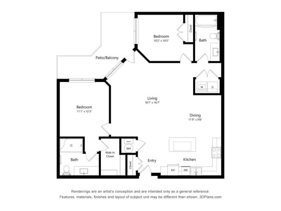 Ashlynn Ridge_2D_2 Bedroom B6 Floor Plan