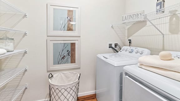 Laundry Room Area at Briar Park 55&#x2B; Apartments, Atlanta, GA