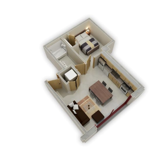 1 Bedroom K Floor Plan v