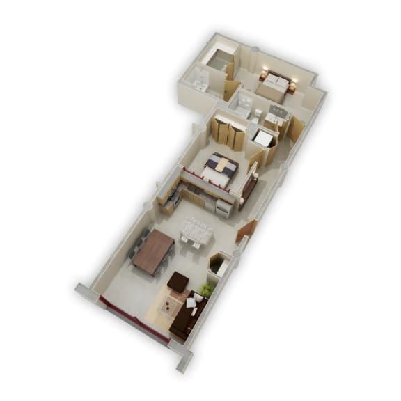 2 Bedroom A Floor Plan at Buzza Lofts of Uptown, Minnesota