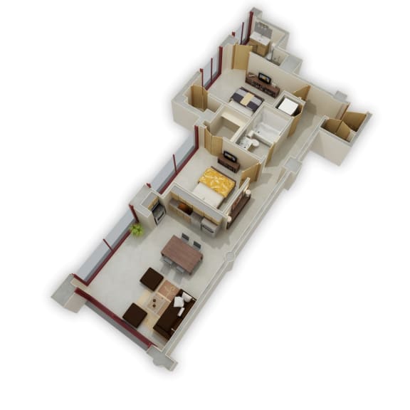 2 Bedroom C Floor Plan 2 Bedroom C Floor Plan at Buzza Lofts of Uptown, Minneapolis