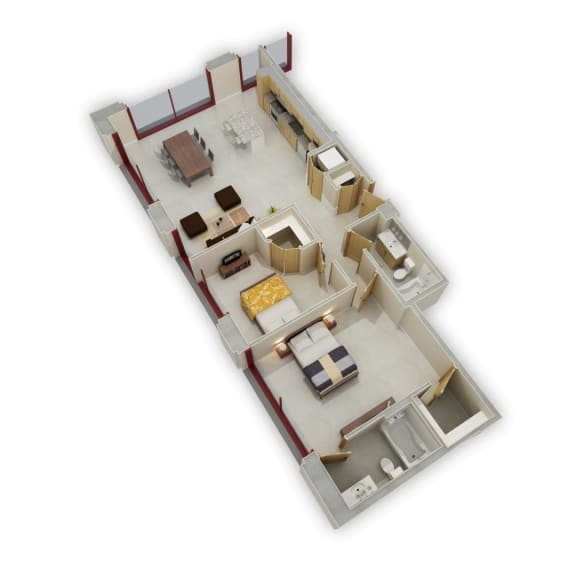2 Bedroom G Floor Plan at Buzza Lofts of Uptown, Minnesota