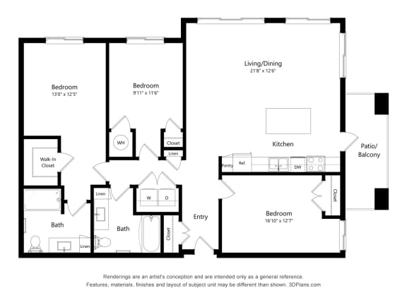 C2 Floor Plan Blueprint at Casa Azure 55+ Apartments, Phoenix