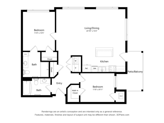 Centennial Crossings_2D_2 Bedroom B3