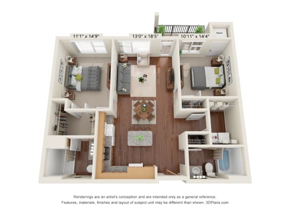 Centennial Crossings_Bedroom B2 Floor Plan